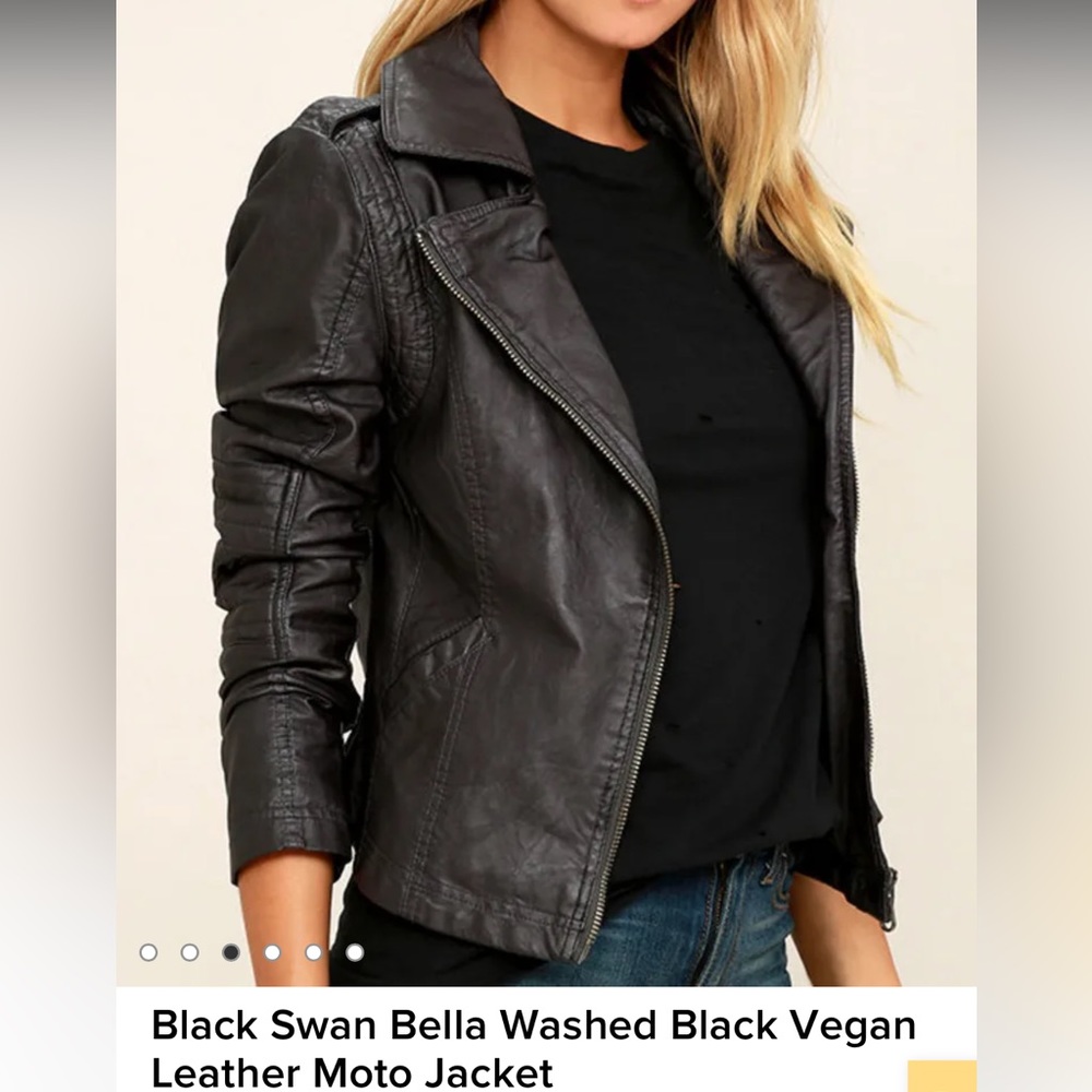Black Swan Vegan Leather Jacket - Small